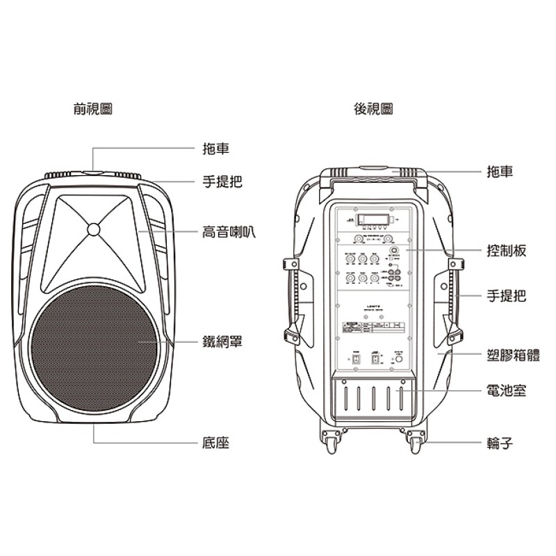 UR -SOUND PA40 藍芽/USB/鋰電/雙頻無線擴音機